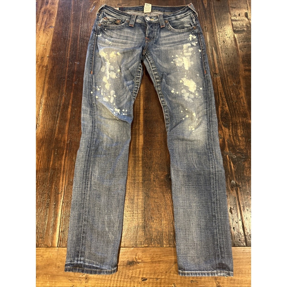 True Religion Womens 27 Brianna Jeans Vtg 2003 Medium Wash Made USA‎ 90s Y2K